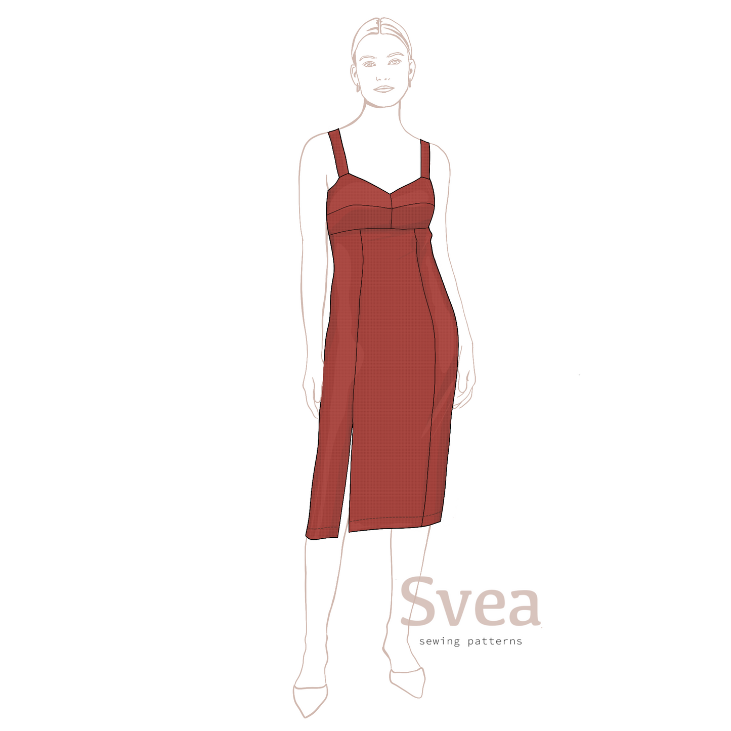 Claudine dress sewing pattern image